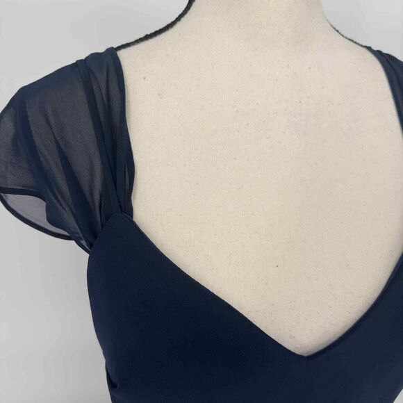 Birdy Grey women's Convertible Dress‎ Devin Chiffon Navy Size Medium - Picture 8 of 16